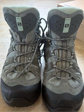 Salomon Mint and Gray Trail Shoes waterproof